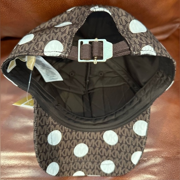 Michael Kors Baseball Cap in Signature Fabric w/White Dots Water Resistant NWT
